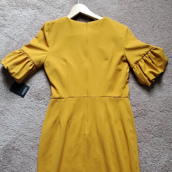 NWT Marina Mustard Dress Sz 8 - Picture 4 of 4